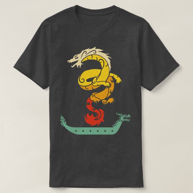 T-shirt Bateau Dragon Paddle Vintage Look 1 (Design devant)