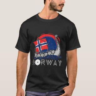 T-shirt Bateau Drapeau Norvégien Norvège Navire Viking Fie