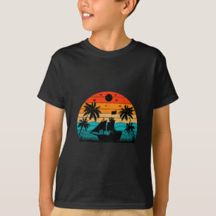 T-shirt Bateau drôle rétro yachting voyage en famille capi