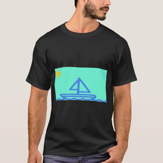 T-shirt bateau en mer (Devant)