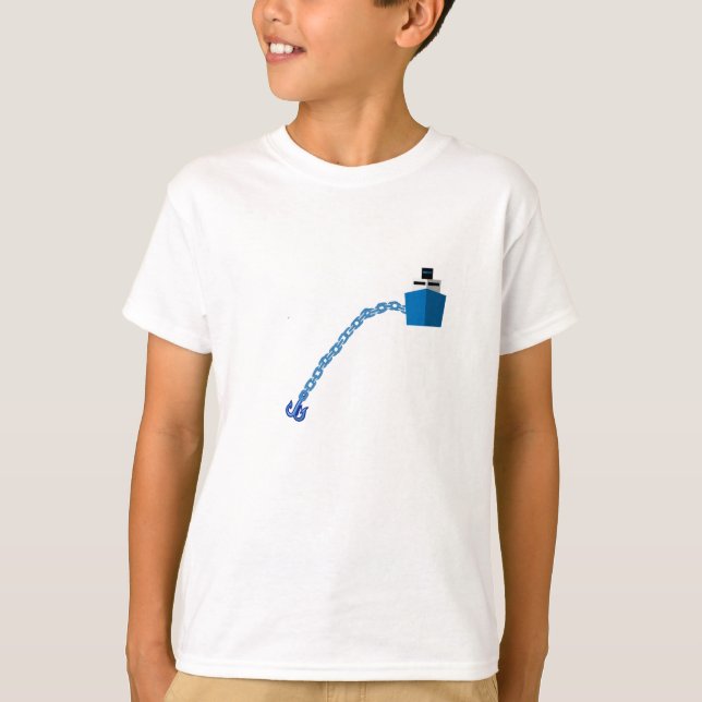 T-shirt Bateau et Ancre bleus (Devant)