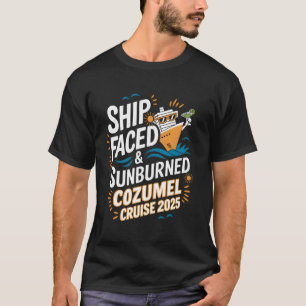 T-shirt Bateau Fait Face Cozumel Brûlé Par Le Soleil Crois