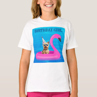 T-shirt Bateau gonflable pour chien fille d'anniversaire