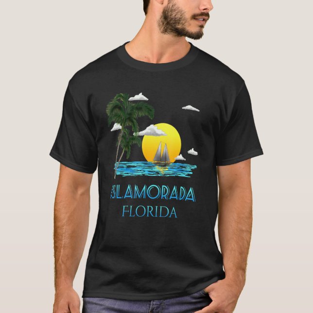 T-shirt Bateau Islamorada Floride Keys Beach Sunset (Devant)