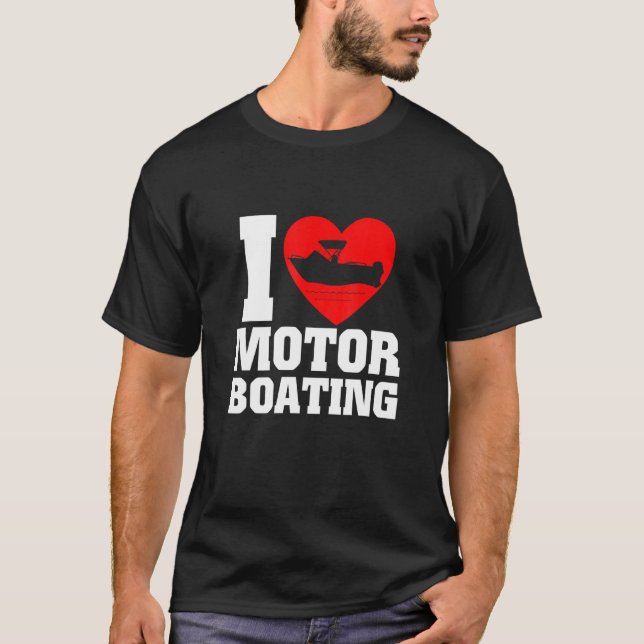 T-shirt Bateau J'Aime Bateau À Moteur Pour Bateau (Devant)