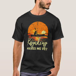 T-shirt Bateau Lac Retro Sunset Kayaking Me Rend Humide