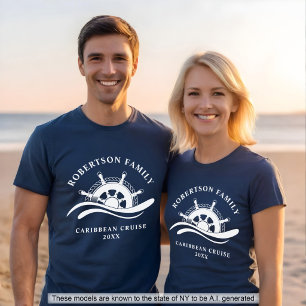 T-shirt Bateau marin de croisière en famille Roue