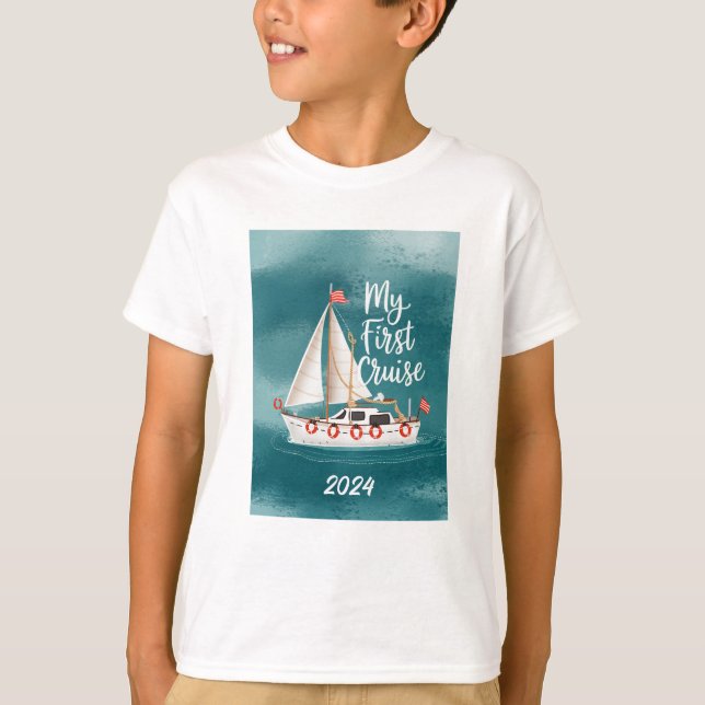 T-shirt Bateau mignon - Ma première croisière - Personnali (Devant)