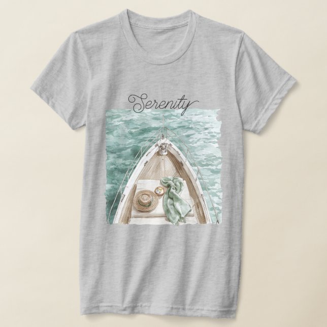 T-shirt Bateau océan calme sérénité (Poser)