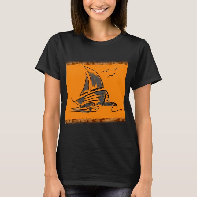 T-shirt bateau orange (Devant)