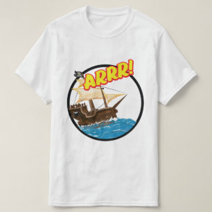 T-shirt Bateau pirate de dessin animé drôle 