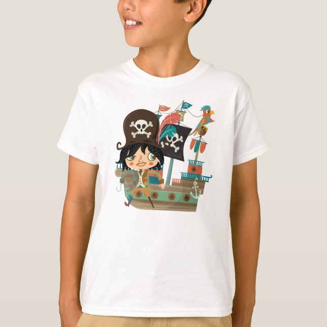 T-shirt Bateau pirate et pirate (Devant)