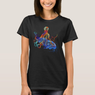 T-shirt Bateau Pirate Octopus géant Vintage Kraken Sailing