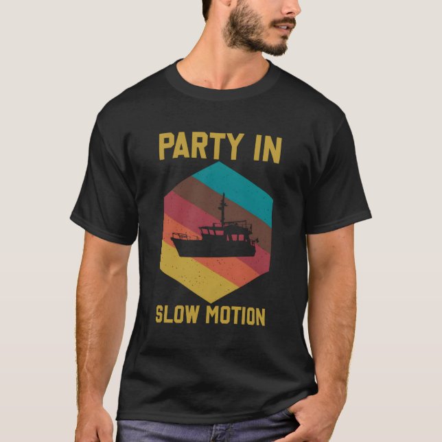 T-shirt Bateau Ponton Qui Dit Py En Mouvement Lent (Devant)