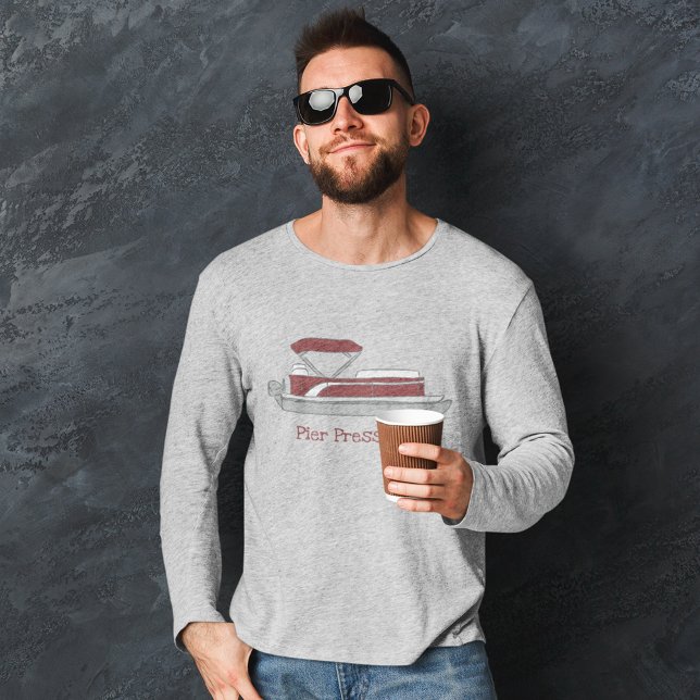 T-shirt Bateau Ponton Rouge et Blanc Personnalisé (Créateur téléchargé)