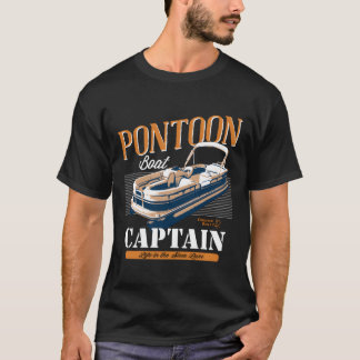 T-shirt Bateau Pontoon Capitaine Lente Voie Funny Lake Et 
