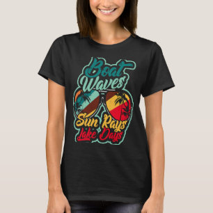 T-shirt Bateau vagues soleil rayons du soleil jours de lac