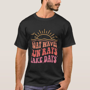 T-shirt Bateau Waves Sun Rays Lake Days Drôle vacances