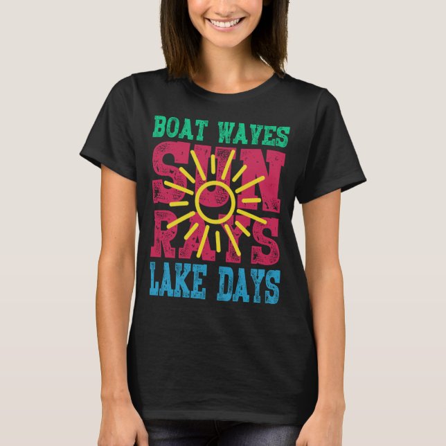 T-shirt Bateau Waves Sun Rays Lake Days les années 70 Rétr (Devant)