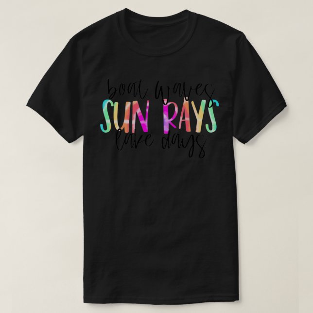 T-shirt Bateau Waves Sun Rays Lake Days Summer Vibes Summe (Design devant)