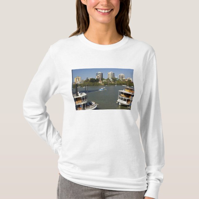 T-shirt Bateaux à roues à aubes, Brisbane River, Brisbane, (Devant)