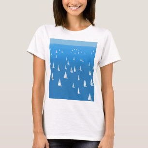 T-shirt Bateaux à voile en mer bleu profond - Regatta Bate