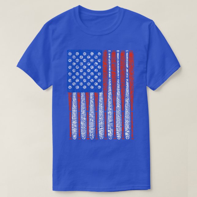 T-shirt Bateaux De Baseball Comme Nous Drapeau Conception  (Design devant)