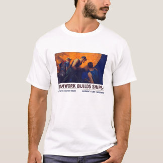 T-shirt Bateaux de constructions de travail d'équipe --
