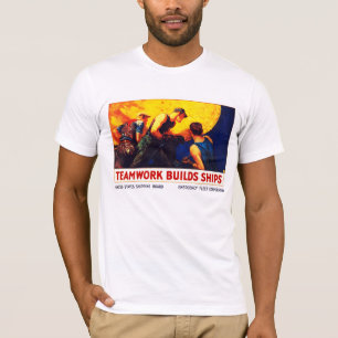 T-shirt Bateaux de constructions de travail d'équipe