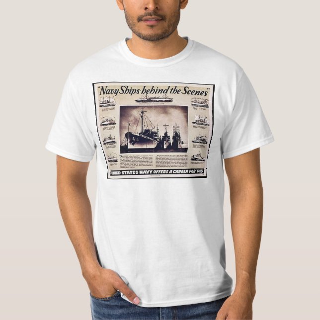T-shirt Bateaux de la Marine dans les coulisses (Devant)