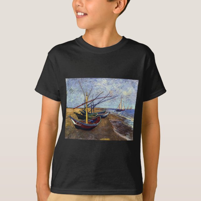 T-shirt Bateaux de pêche sur la plage (Devant)