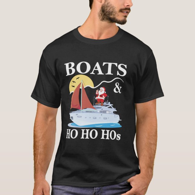 T-shirt Bateaux Ho Ho Hos Noël Pyjama Drôle Humour Noël (Devant)