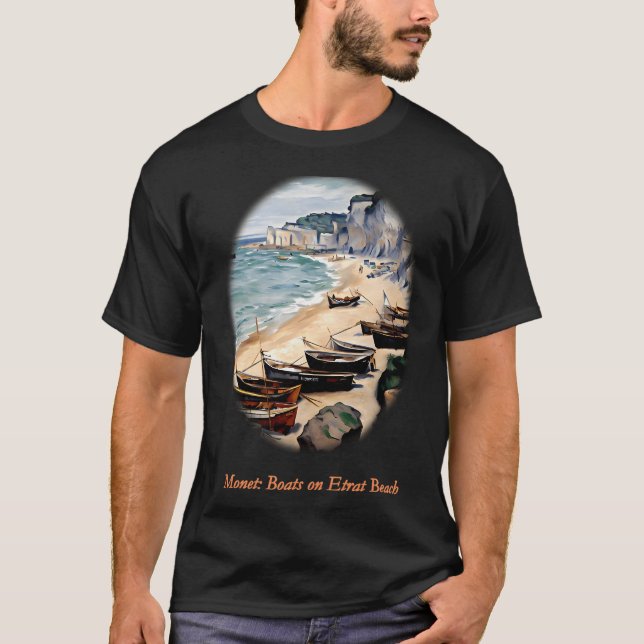 T-shirt Bateaux sur la Plage à Étretat (Devant)