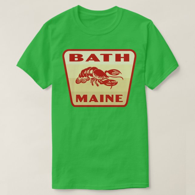 T-shirt Bath Maine Insigne rétro Tan (Design devant)
