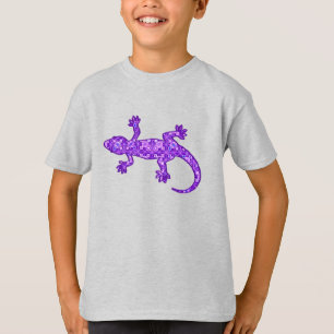 T-shirt Batik Tribal Gecko - violet et améthyste violet