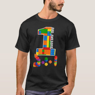 T-shirt Bâtiment Blocs Briques 1 An Anniversaire Magnifiqu