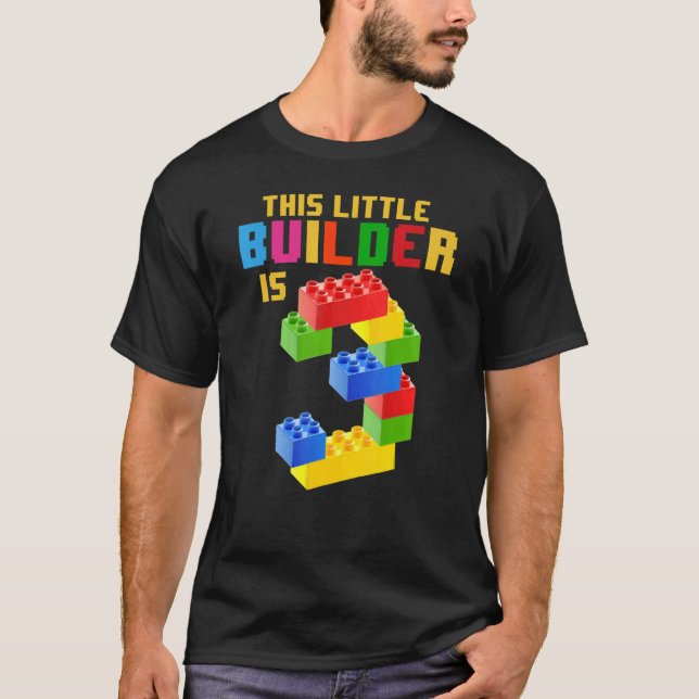 T-shirt Bâtiment de 3 ans Bâtiment Garçons 3e Anniversaire (Devant)