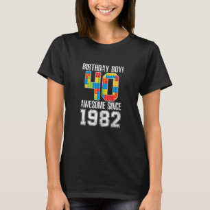 T-shirt Bâtiment de 40 ans Immeuble magnifique 1982 40e Bi