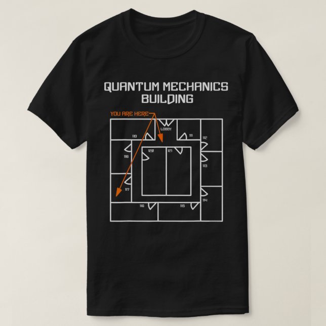 T-shirt Bâtiment de mécanique quantique blanche (Design devant)