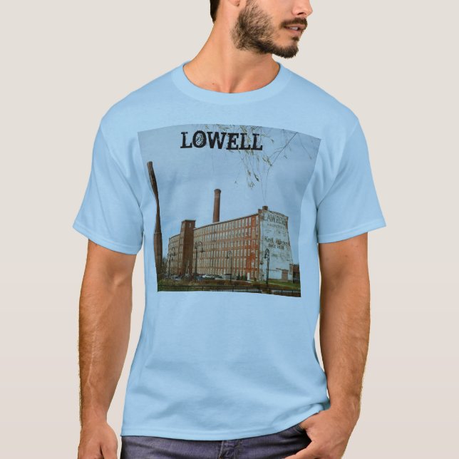 T-shirt Bâtiment de moulin de Lowell le Massachusetts (Devant)