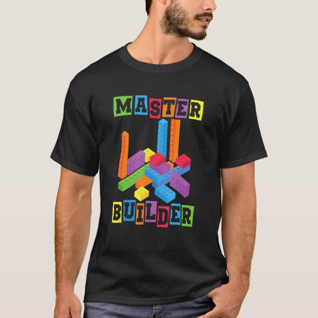 T-shirt Bâtiment Master Builder Blocs Toy Bricks (Devant)