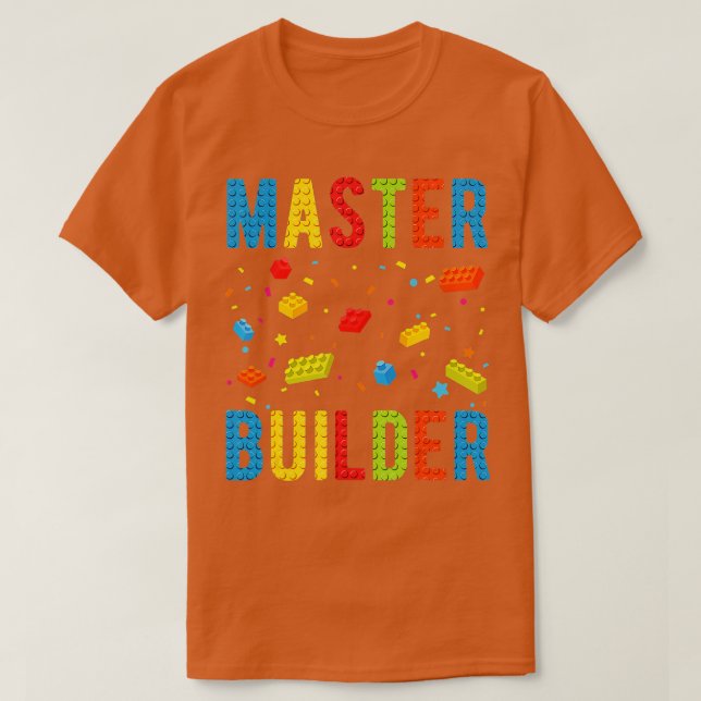 T-shirt Bâtiment Master Builder pour enfants Blocs Constru (Design devant)