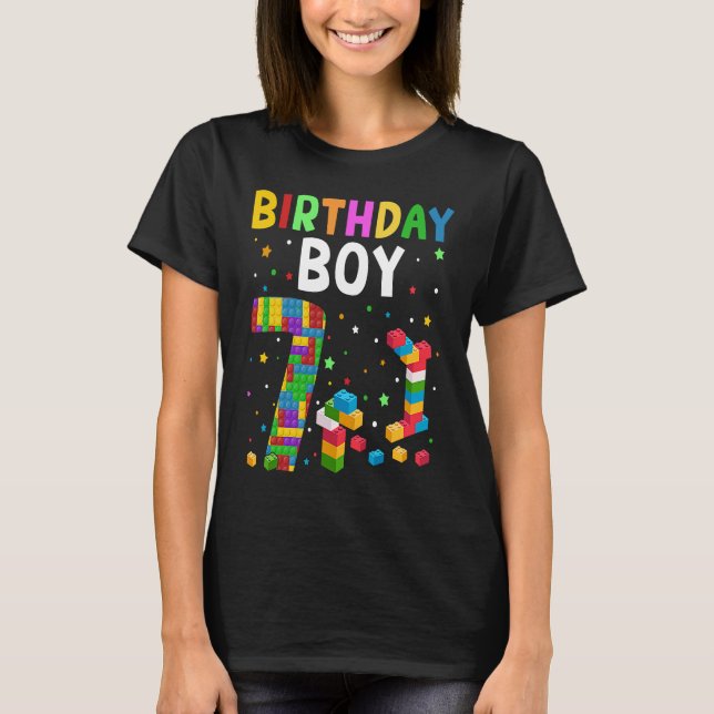 T-shirt Bâtiment pour garçons d'anniversaire Blocs 7 ans (Devant)