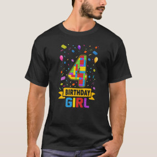 T-shirt Bâtiments 4 Ans Bâtiments 4e Anniversaire Jeune Fi