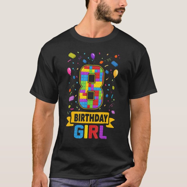 T-shirt Bâtiments 8 Ans Bâtiments 8e Anniversaire Jeune Fi (Devant)