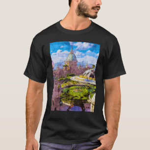 T-shirt Bâtiments D'Architecture Dessinée À La Main Plante