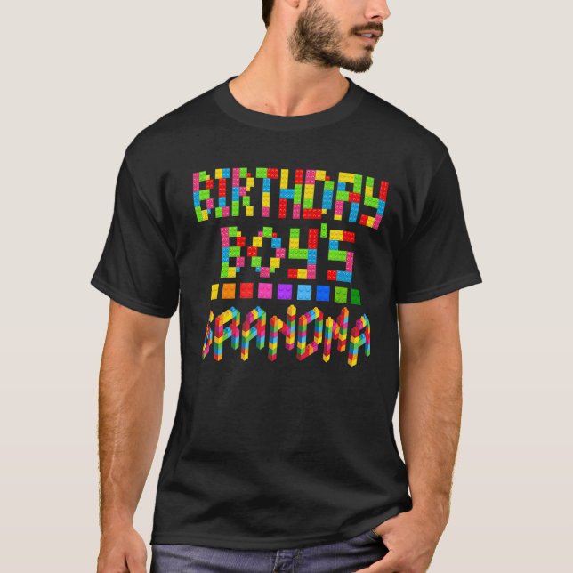 T-shirt Bâtir Blocage De Briques Grand-Mère D'Anniversaire (Devant)