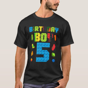 T-shirt Bâtir des briques 5e anniversaire garçon 5 cinq an