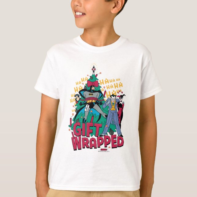 T-shirt Batman | Batman & Robin Cadeau Emballé À L'Arbre X (Devant)