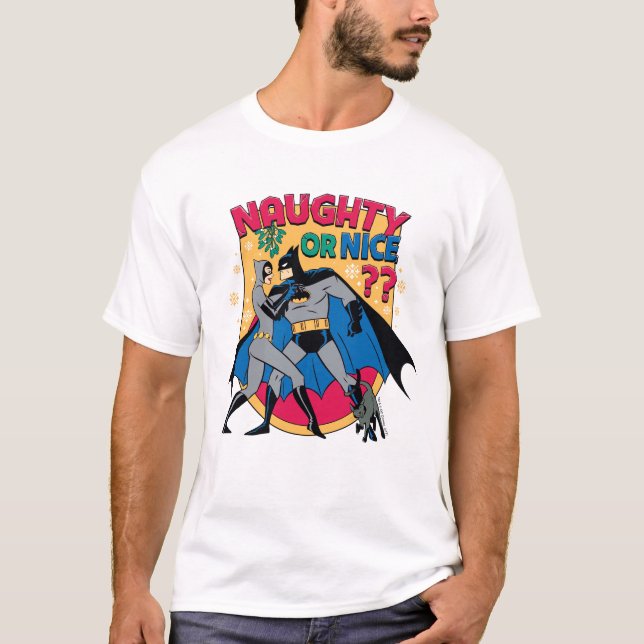 T-shirt Batman | Catwoman Under Mistletoe Naughty Or Nice (Devant)